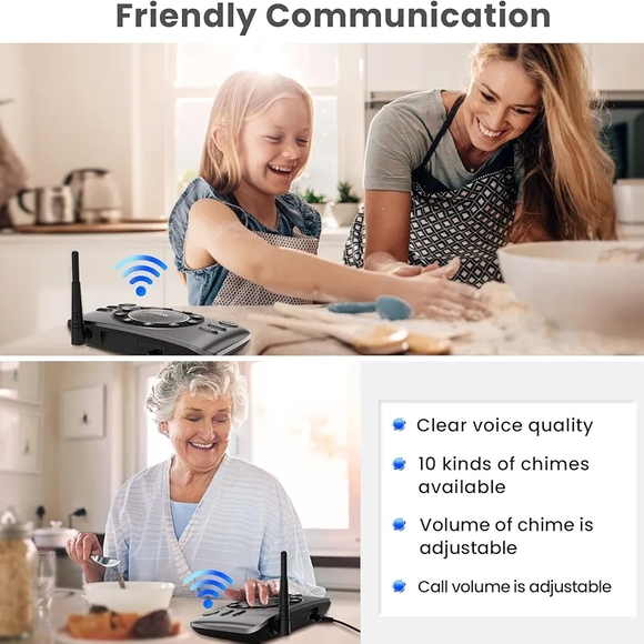 Wireless Intercom System in Black - Picture 2 of 7